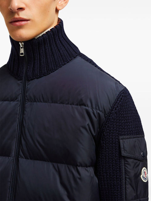 padded zip-up cardigan