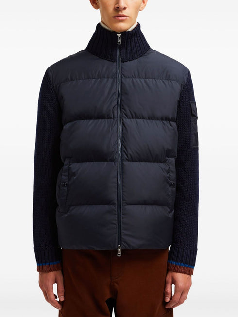 padded zip-up cardigan