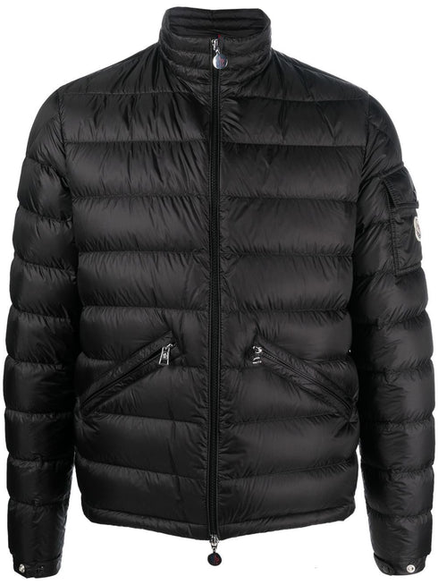 padded zip-up down jacket