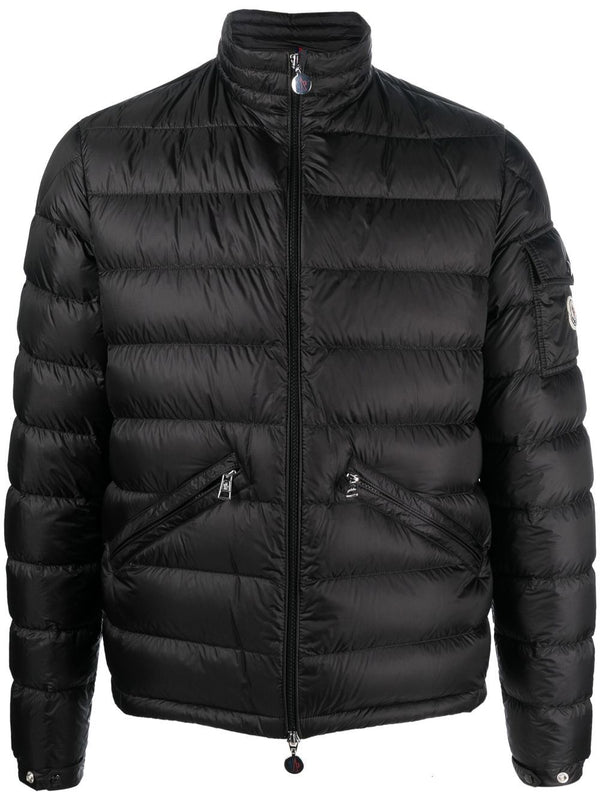 padded zip-up down jacket