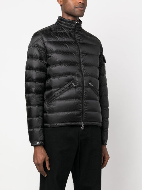 padded zip-up down jacket