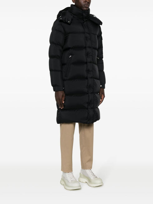 logo-patch padded coat