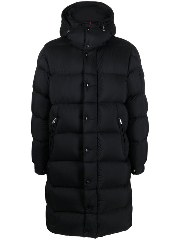 logo-patch padded coat