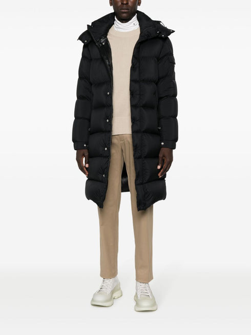 logo-patch padded coat