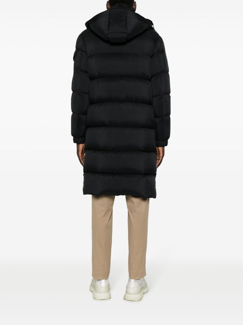 logo-patch padded coat