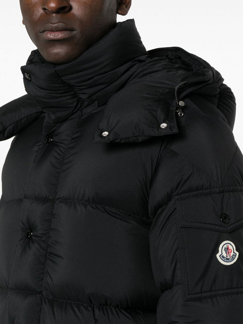 logo-patch padded coat