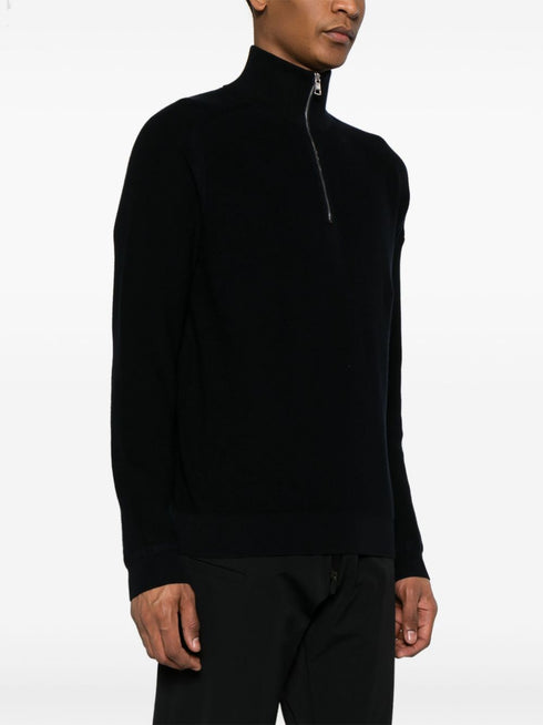 mock-neck zip-up jumper
