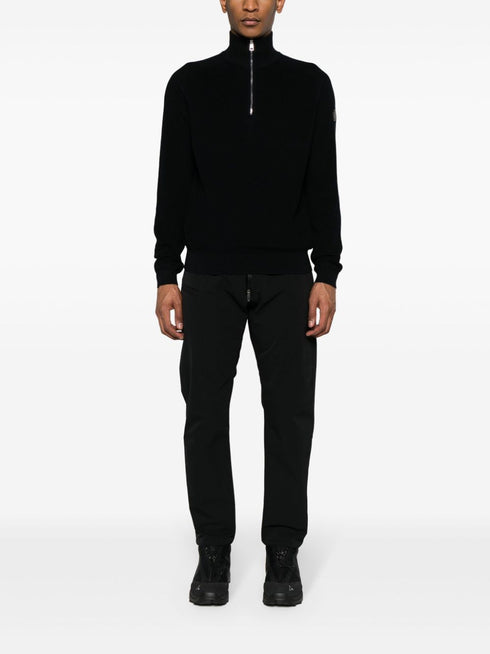 mock-neck zip-up jumper
