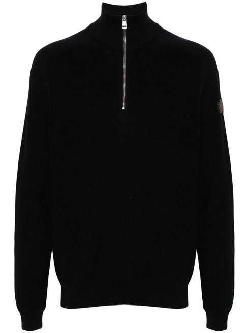 mock-neck zip-up jumper
