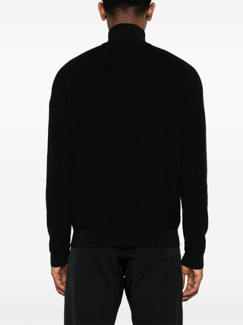 mock-neck zip-up jumper