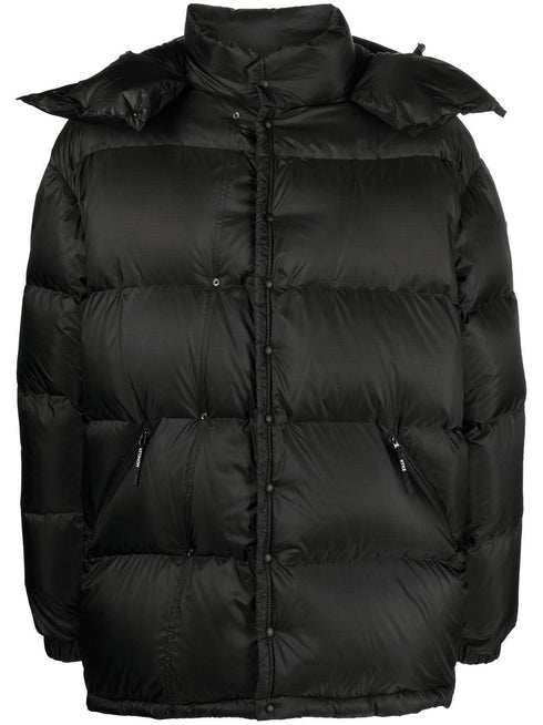 logo-patch padded coat