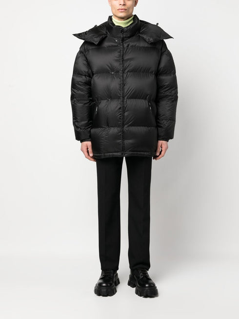 logo-patch padded coat