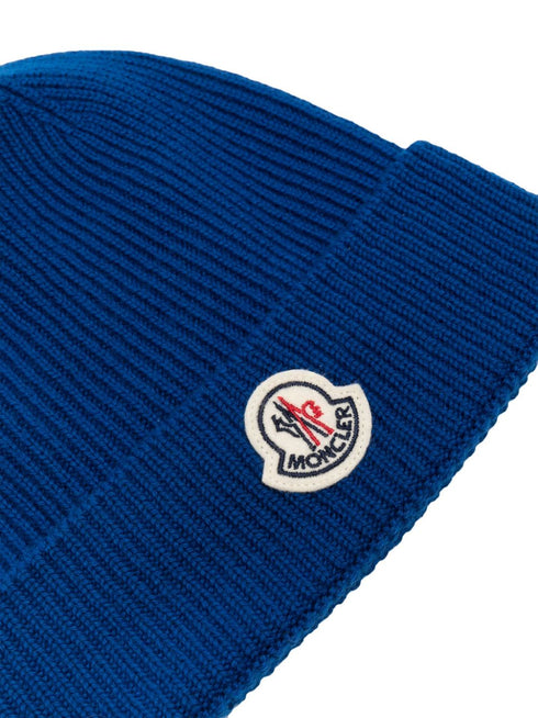 logo-patch ribbed-knit beanie