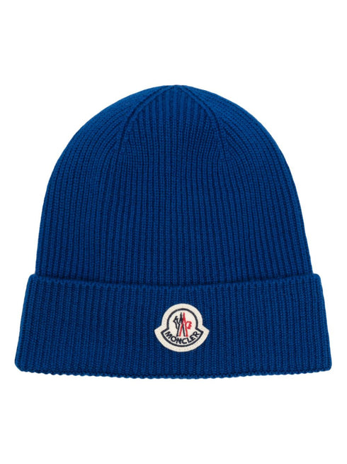 logo-patch ribbed-knit beanie