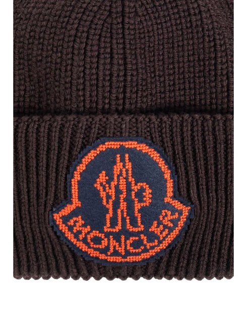 logo-patch wool beanie