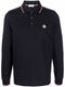 patch-detail long-sleeved polo shirt
