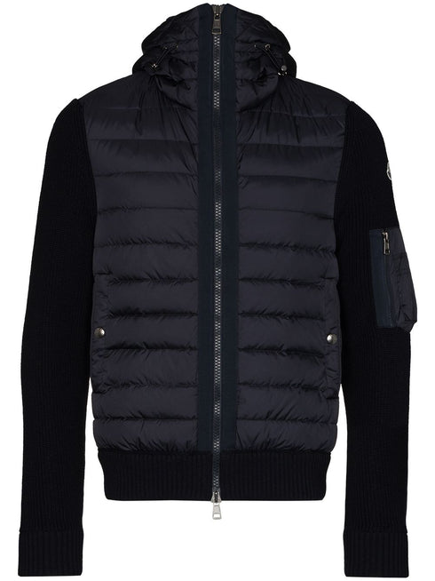 knit detail padded jacket