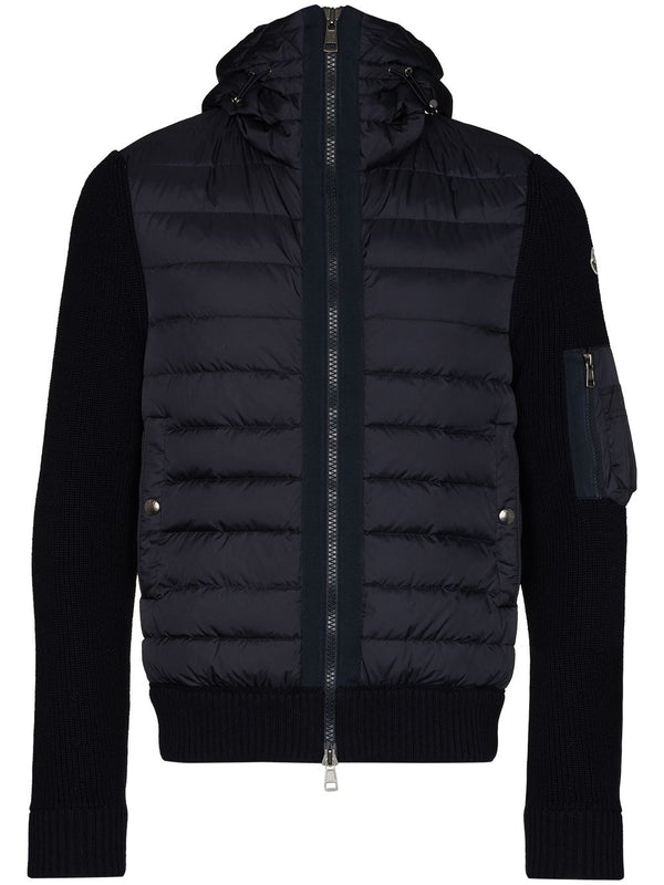 knit detail padded jacket