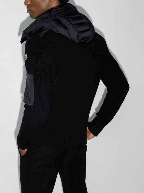 knit detail padded jacket