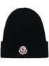 logo-patch knitted beanie