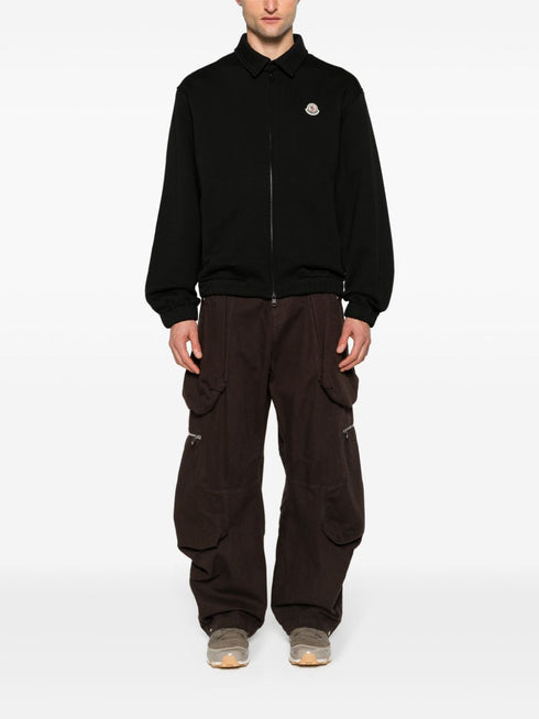 zip-up jersey cardigan