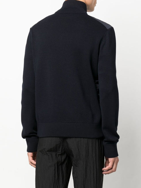 pikowany, ocieplany, zapinany na suwak kardigan