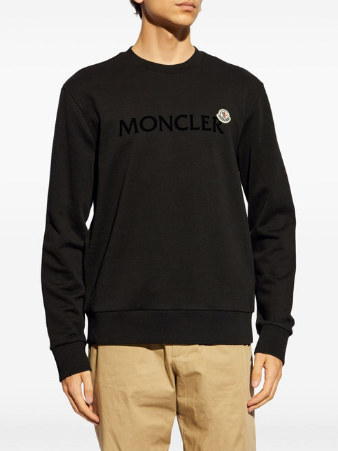 flocked-logo cotton sweatshirt