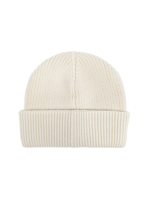 logo-patch wool beanie hat
