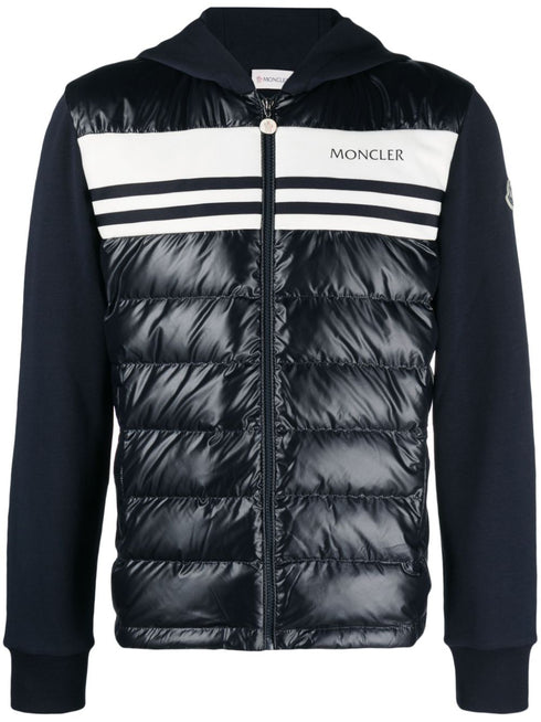 panelled padded cotton jacket