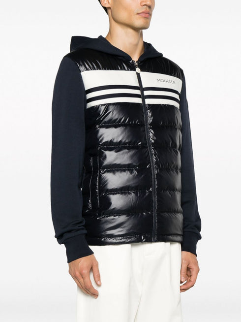 panelled padded cotton jacket