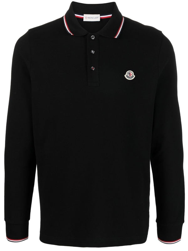logo-patch polo shirt