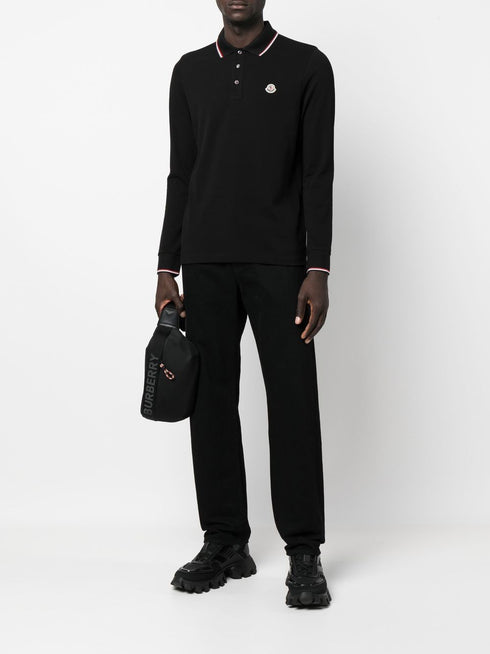 logo-patch polo shirt