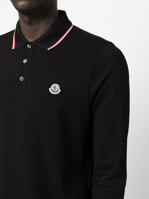 logo-patch polo shirt