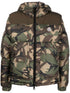 camouflage-print hooded puffer jacket