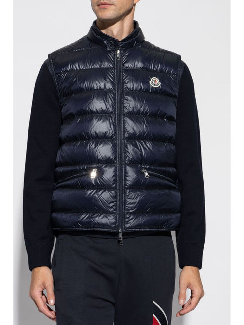 Gui logo-patch puffer gilet