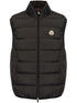mock neck logo patch down gilet