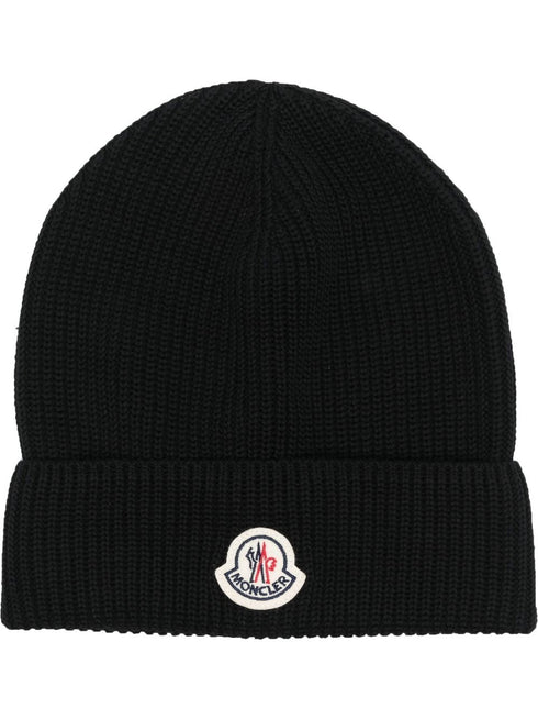 logo-patch knitted beanie