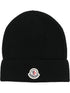 logo-patch knitted beanie