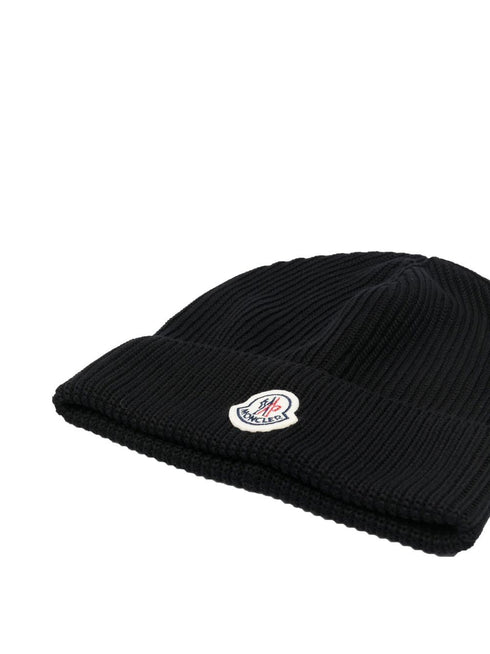 logo-patch knitted beanie