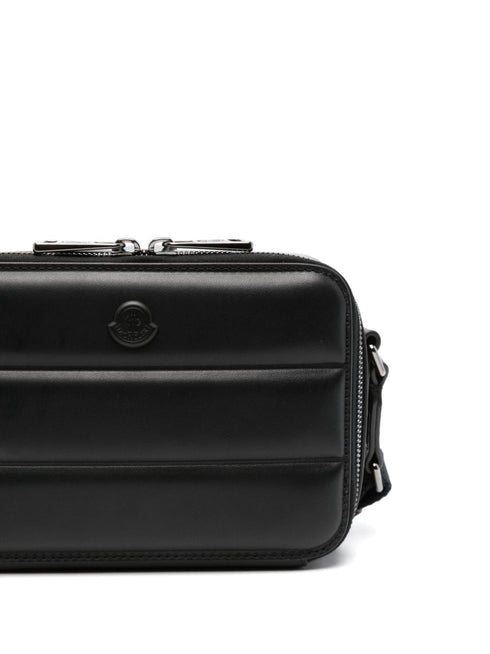 logo-appliqué leather messenger bag