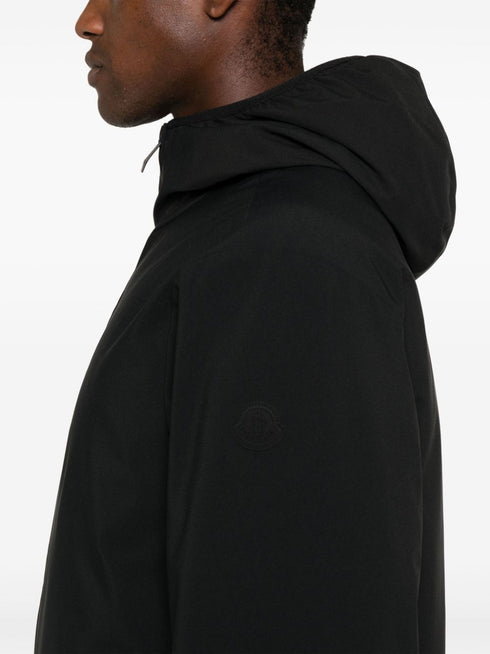 logo-patch hooded puffer jacket