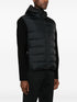 padded-panels knitted hooded jacket