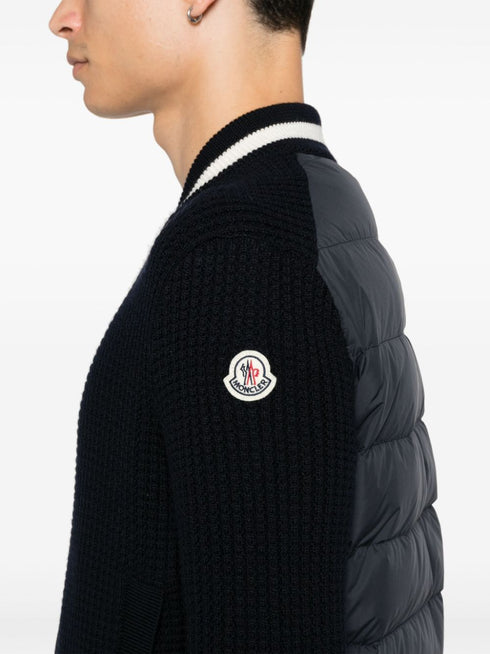 padded wool cardigan