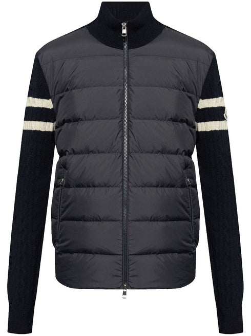knitted-panels puffer jacket