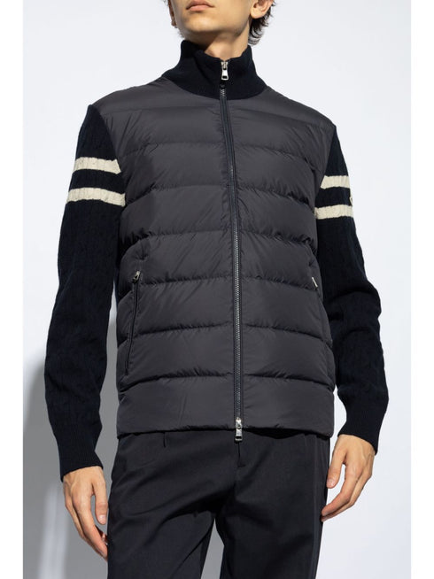 knitted-panels puffer jacket