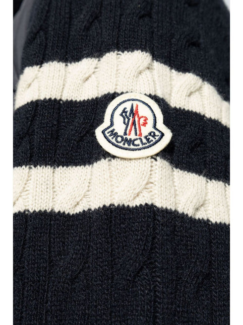 knitted-panels puffer jacket