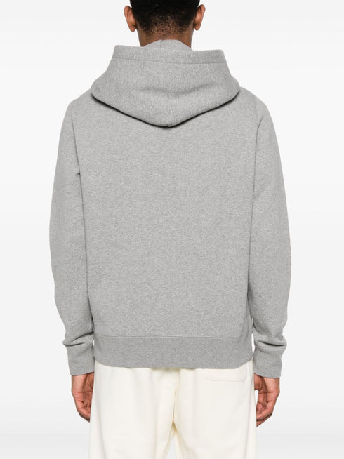 logo-patch zip-up hoodie