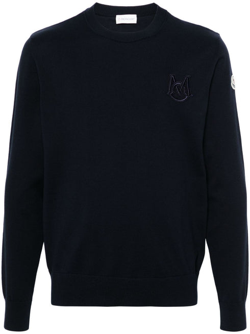 monogram-embroidered cotton jumper