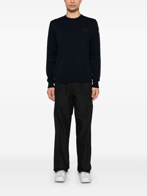 monogram-embroidered cotton jumper