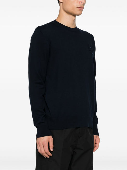 monogram-embroidered cotton jumper